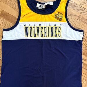 STARTER Michigan Wolverines Vintage Maize and Blue Sleeveless Top